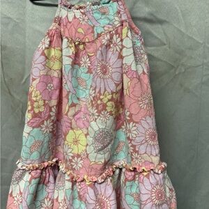 Girls Pink Floral Halter Sundress